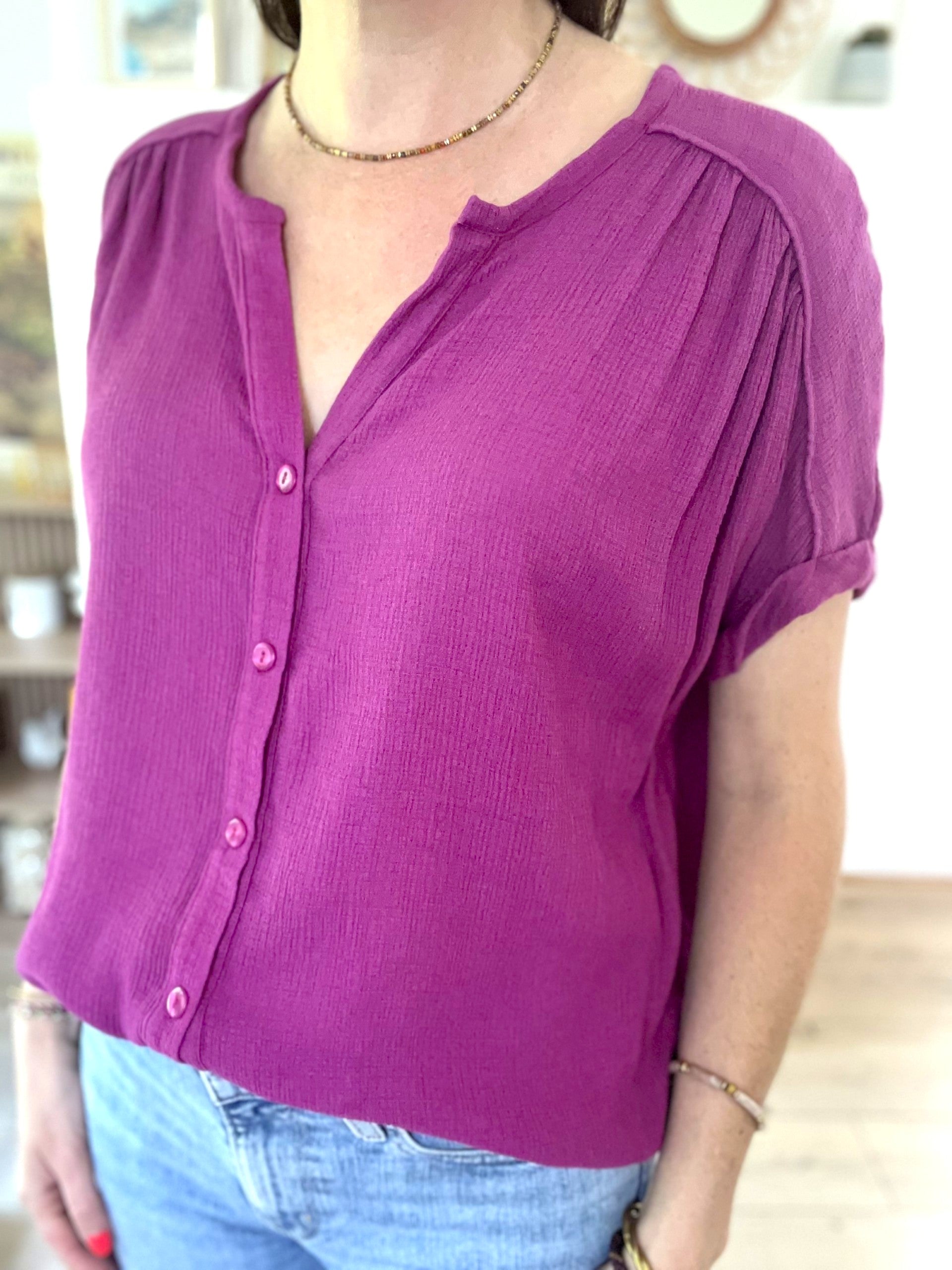 Blouse fluide prune - taille 1 - LOUIZON - Seconde main