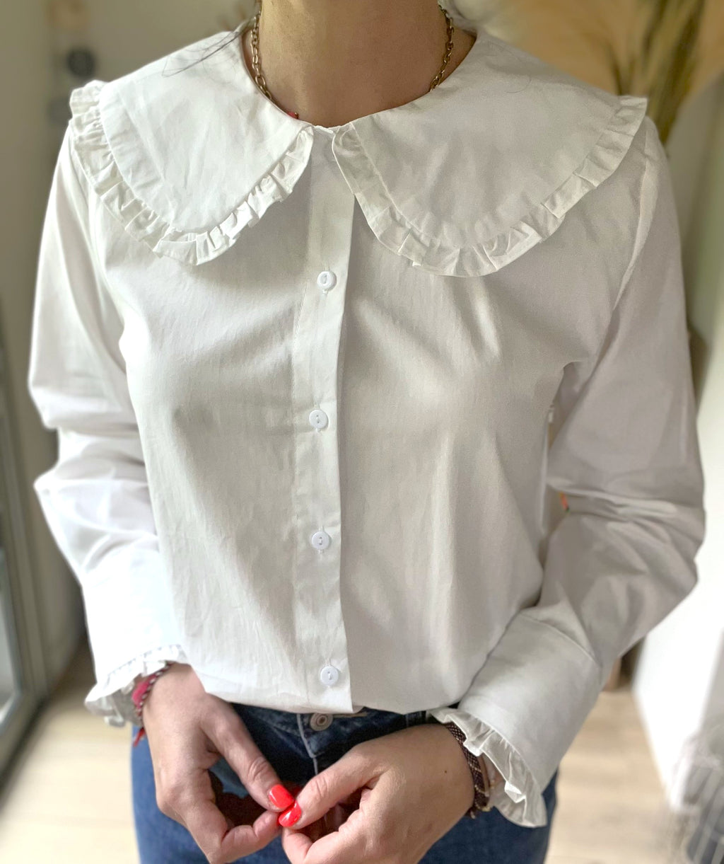 Chemise blanche col claudine Constance - Neuve