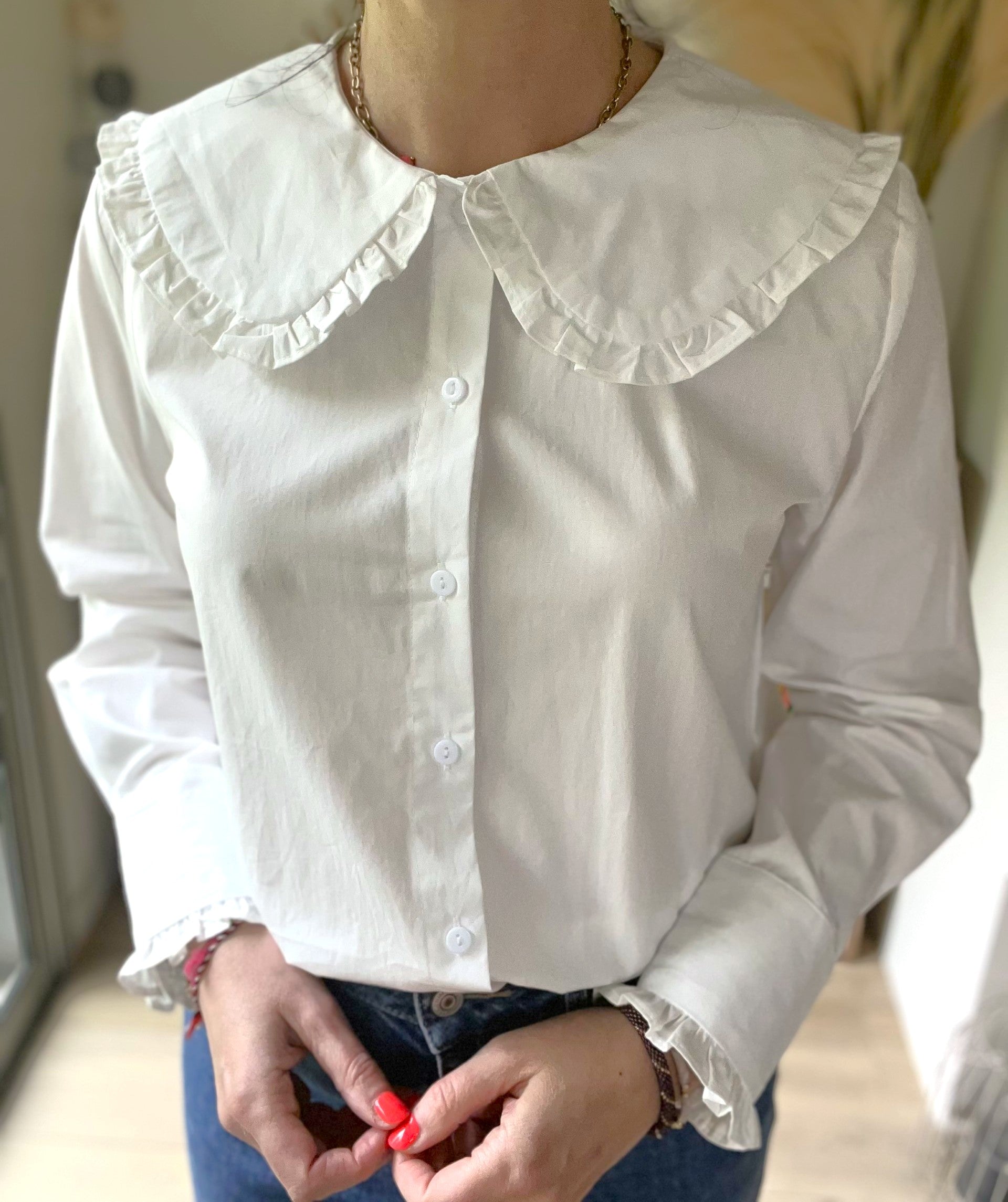 Chemise blanche col claudine Constance - Neuve