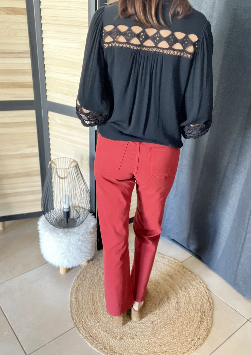 Pantalon droit brique MAISON ONADO – Neuf