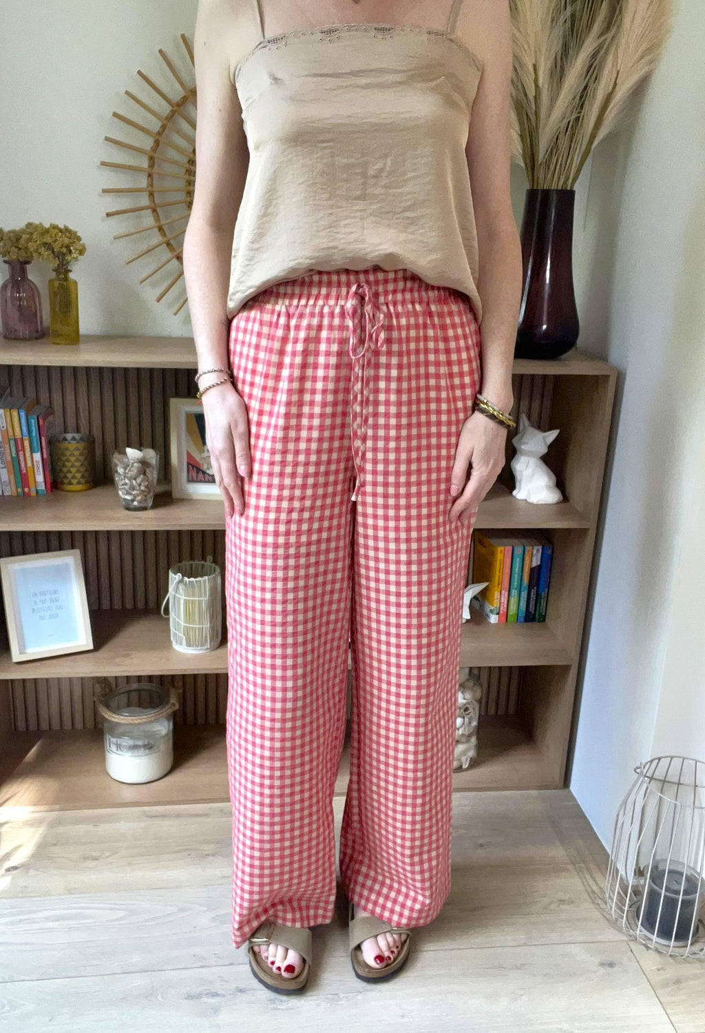 Pantalon femme vichy en coton SEE U SOON - Neuf