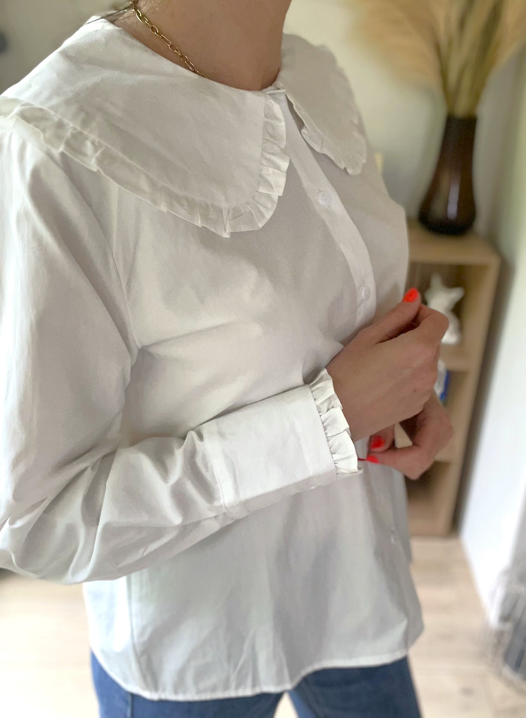 Chemise blanche col claudine Constance - Neuve