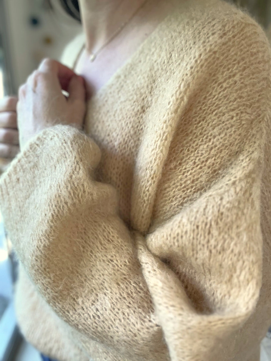 Pull femme en mohair beige - taille unique - ANDROMEDE - Seconde main