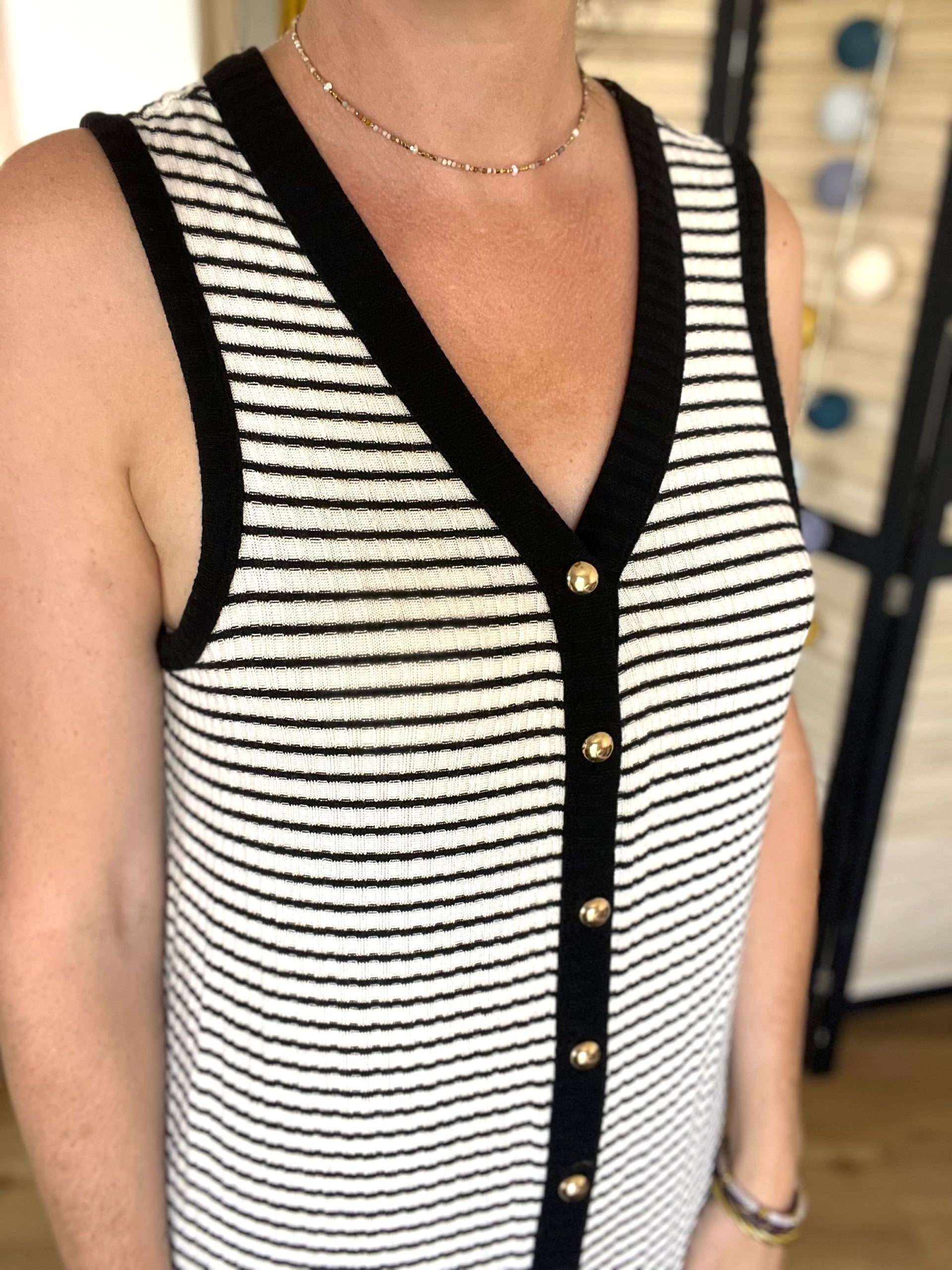 Robe marinière noire et écru taille S - VILA - Seconde main