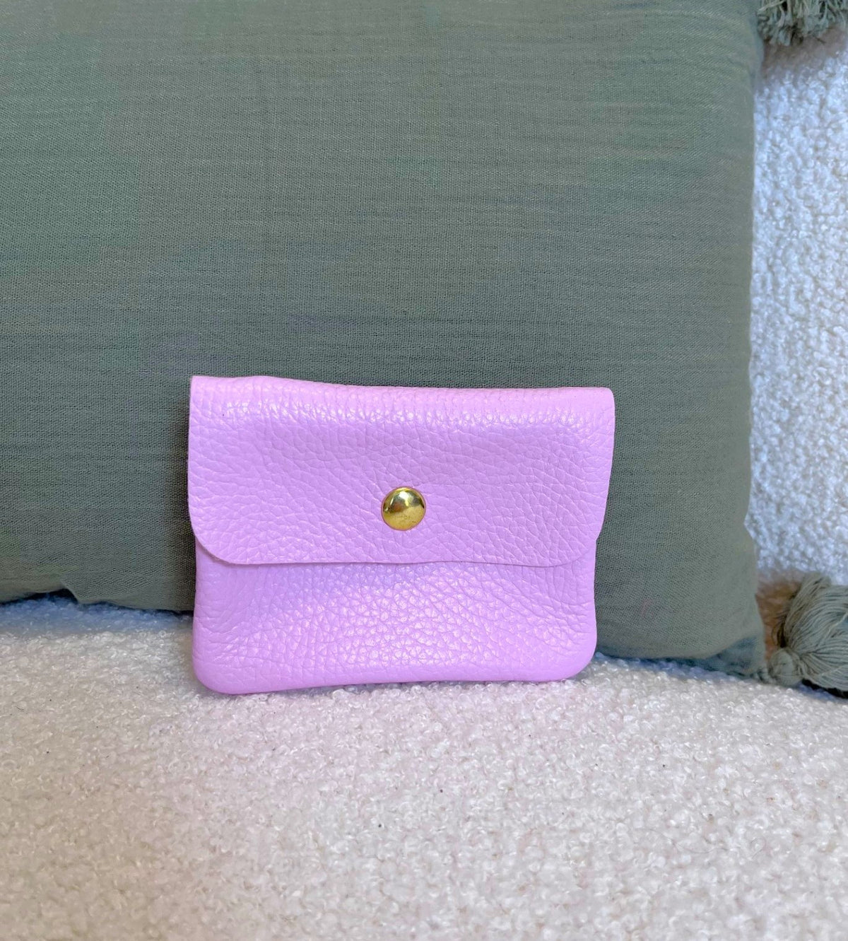 Petit porte-monnaie en cuir grainé - 2 coloris - Neuf