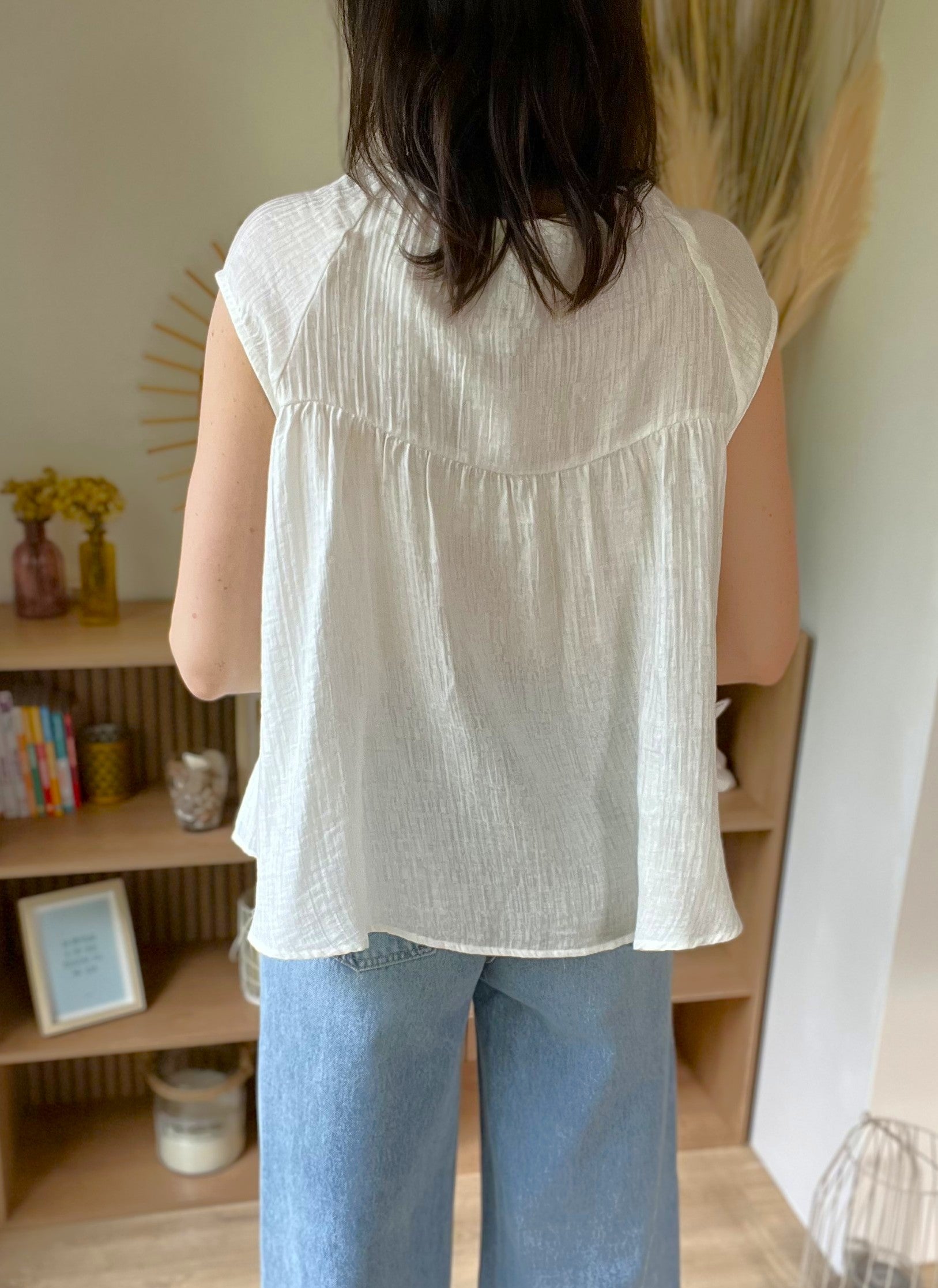 Blouse blanche manches courtes FRNCH - Seconde main