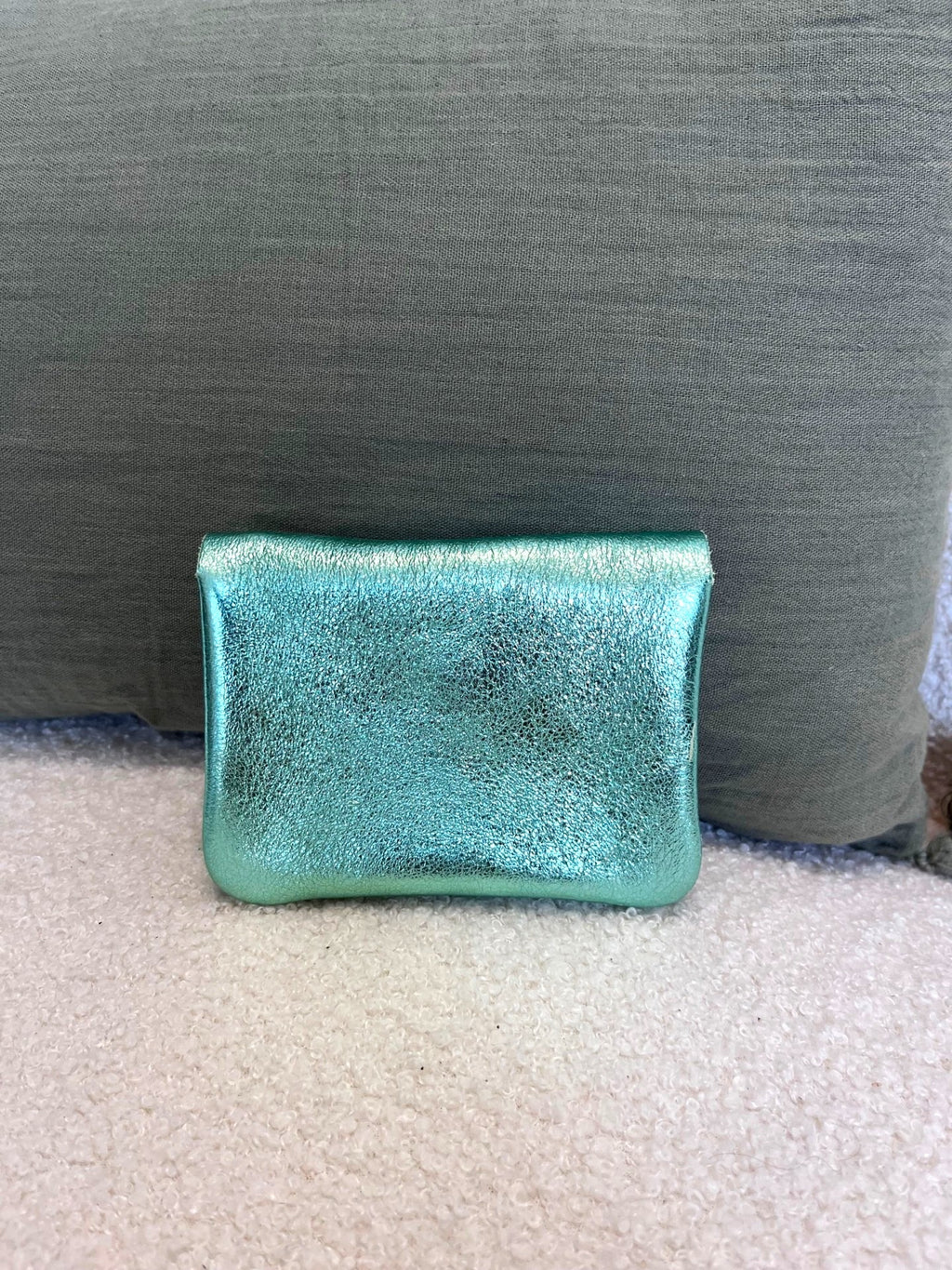 Petit porte-monnaie en cuir irisé – 3 coloris - Neuf