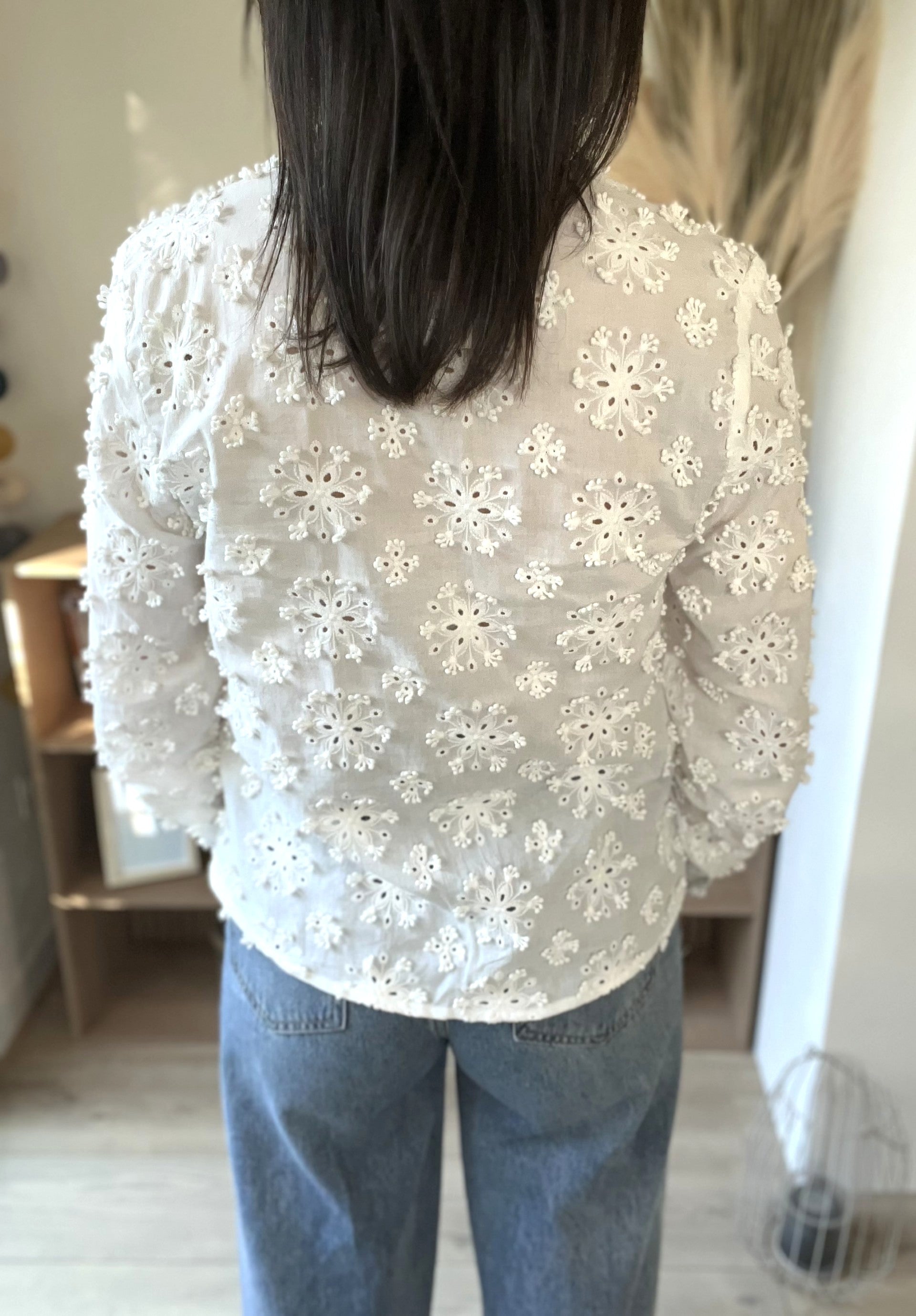 Chemise blanche brodée Lisette - Neuve