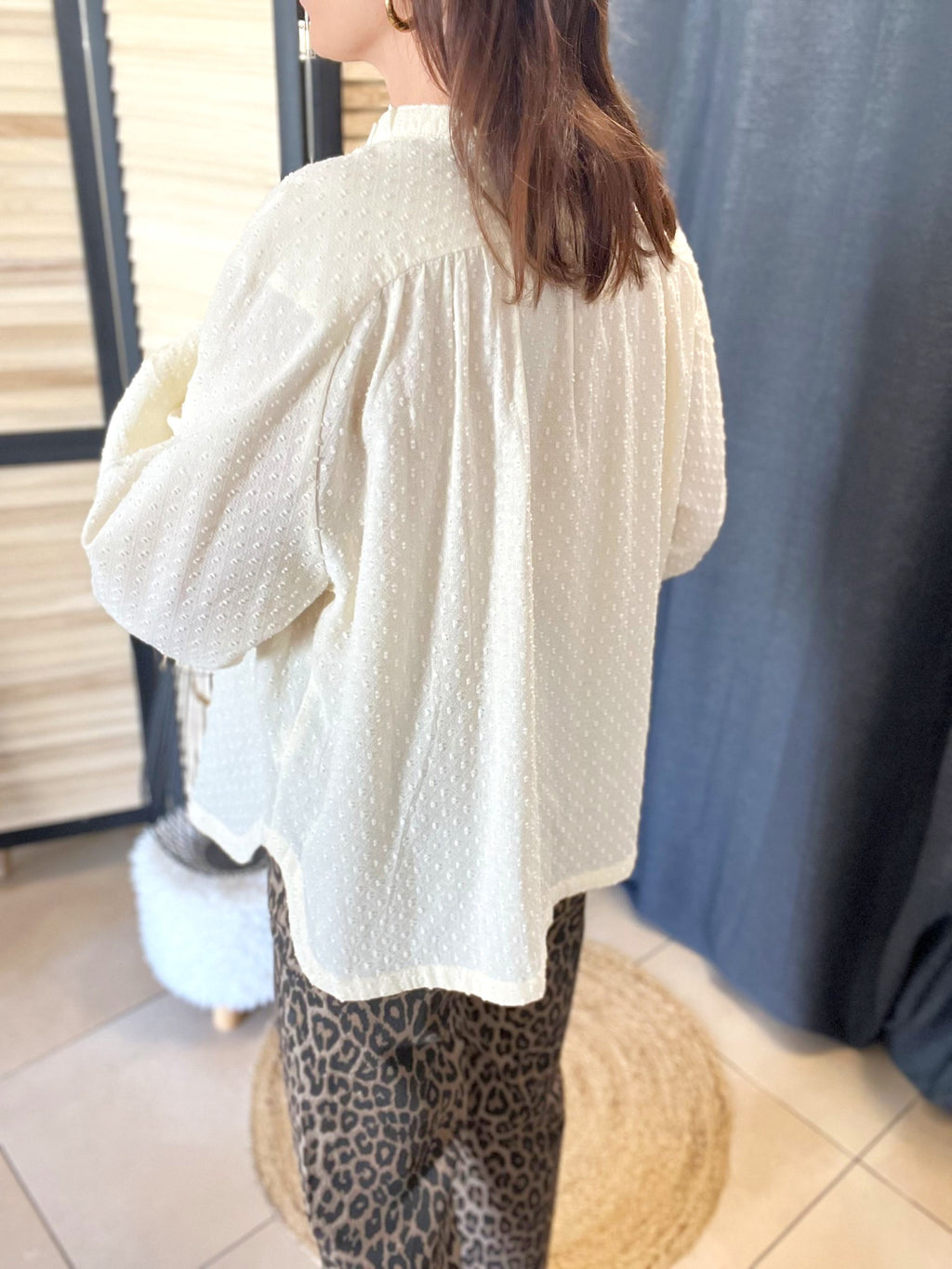 Blouse écrue plumetis RUE MAZARINE – Seconde main