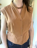 Top boutonné en coton camel SEE U SOON - Neuf