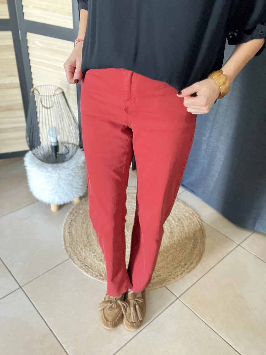 Pantalon droit brique MAISON ONADO – Neuf