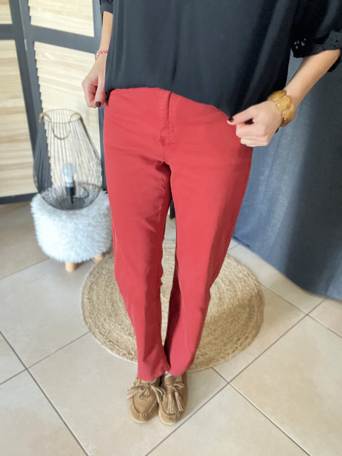 Pantalon droit brique MAISON ONADO – Neuf