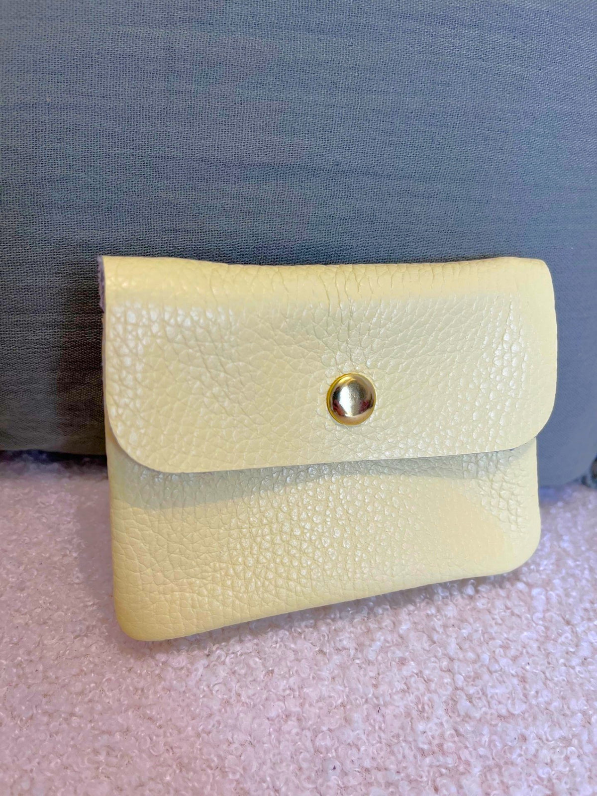 Petit porte-monnaie en cuir grainé - 2 coloris - Neuf