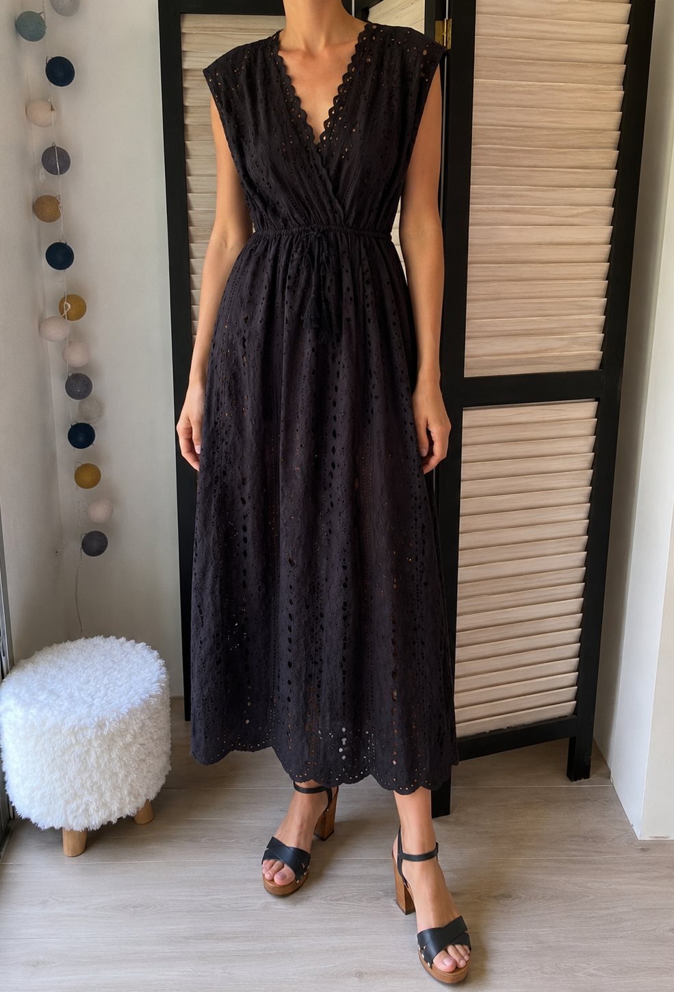 Robe longue noire broderie anglaise SEE U SOON - Neuve