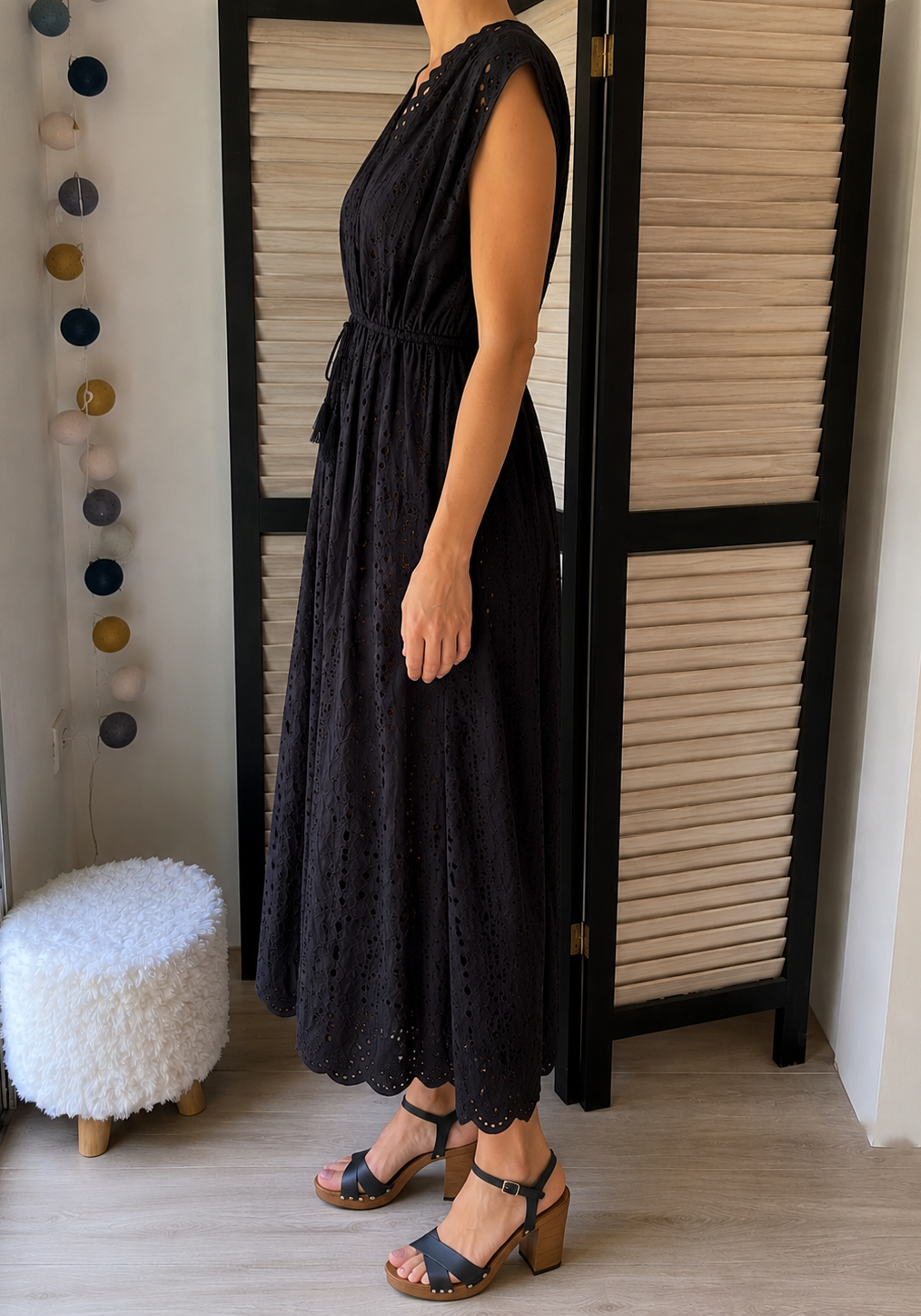 Robe longue noire broderie anglaise SEE U SOON - Neuve
